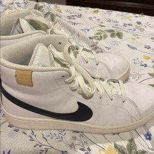 Nike White and Black High-Top Sneakers